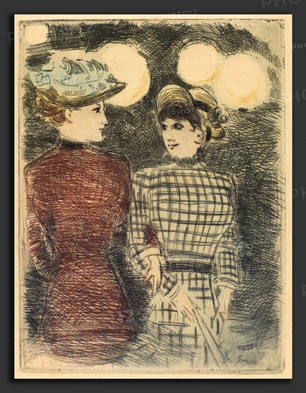 Jean-Louis Forain (French, 1852 - 1931), To Bullier's, c. 1876, color etching
