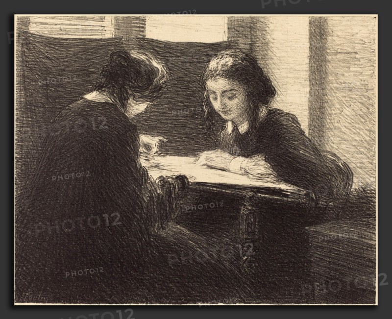 Henri Fantin-Latour (French, 1836 - 1904), The Embroiderers (Les brodeuses), 1898, chine colle lithograph