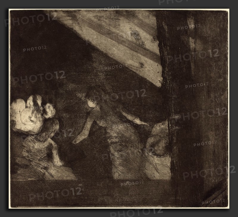 Edgar Degas (French, 1834 - 1917), At the Cafe des Ambassadeurs (Aux Ambassadeurs), c. 1877, etching, aquatint, and drypoint