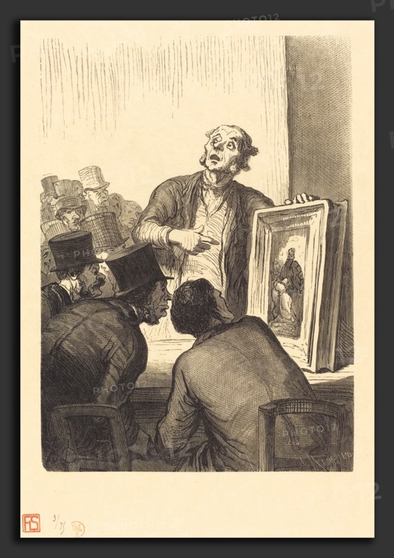 Charles Maurand after Honoré Daumier (French, active 1863-1881), L'Hotel des Commissaires-priseurs: L'Expert, 1863, wood engraving