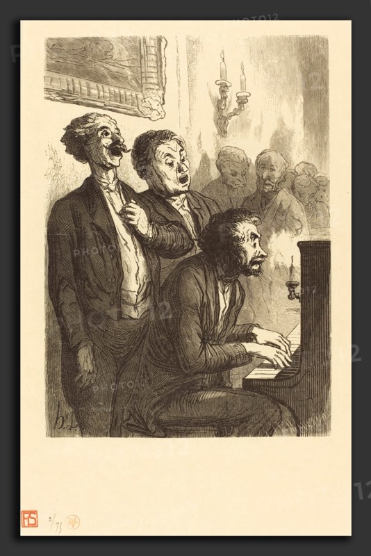 Charles Maurand after Honoré Daumier (French, active 1863-1881), Les Chanteurs de salon, 1862, wood engraving