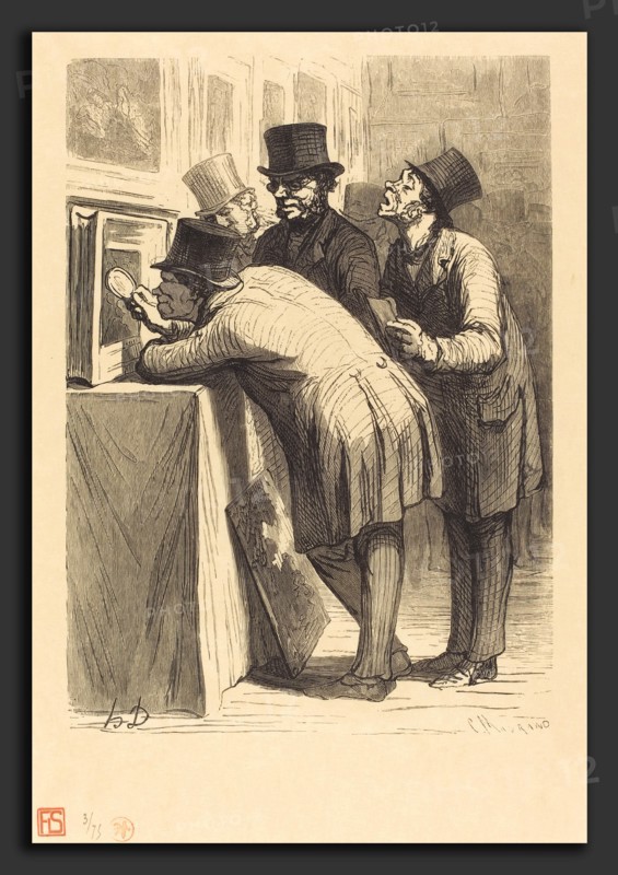 Charles Maurand after Honoré Daumier (French, active 1863-1881), L'Hotel des ventes: L'Amateur, 1863, wood engraving