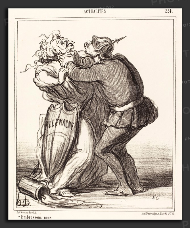 Honoré Daumier (French, 1808 - 1879), Embrassons nous, 1867, lithograph