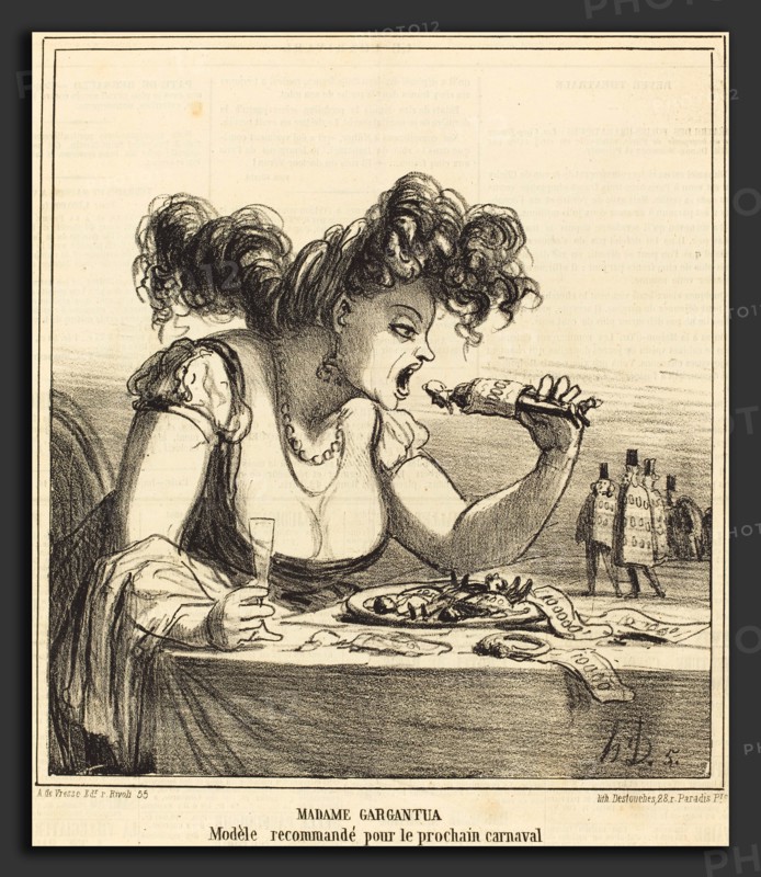 Honoré Daumier (French, 1808 - 1879), Madame Gargantua, 1866, lithograph on newsprint