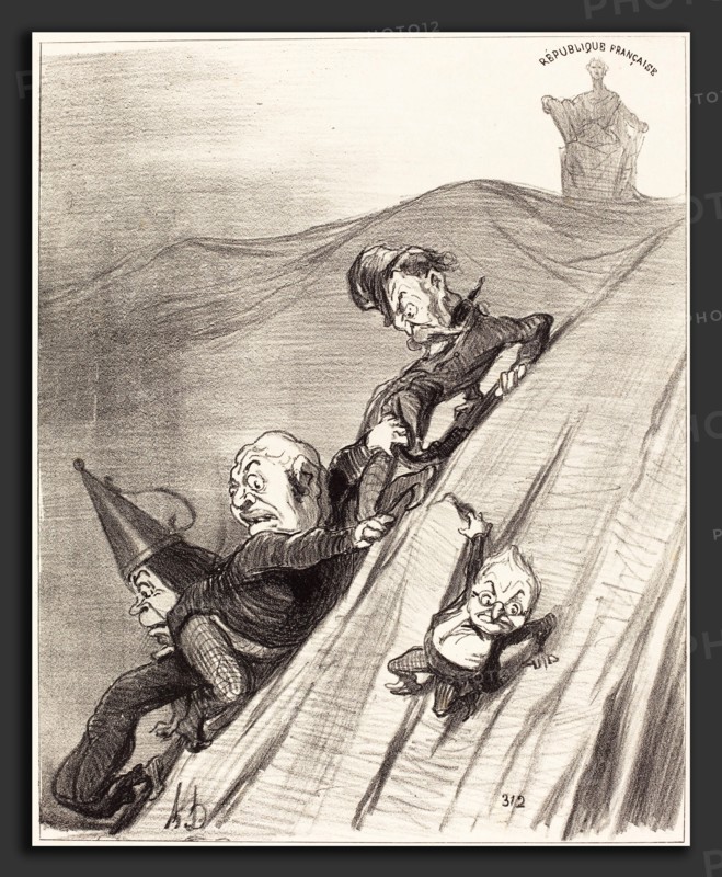 Honoré Daumier (French, 1808 - 1879), Un Chemin dangereux, 1851, lithograph