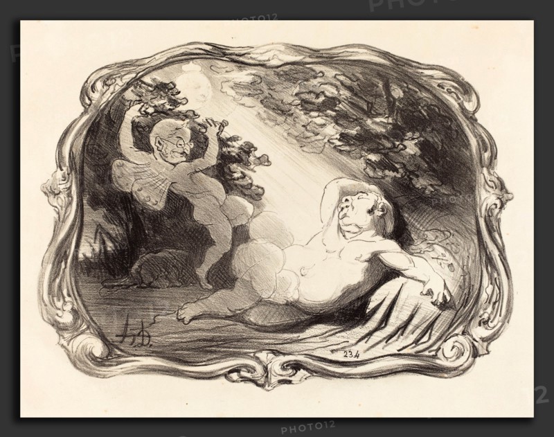 Honoré Daumier (French, 1808 - 1879), Le Sommeil d'Endymion-Berryer, 1851, lithograph
