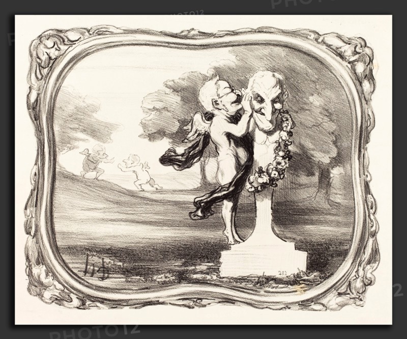 Honoré Daumier (French, 1808 - 1879), Le Secret confié au dieu faune, 1850-1851, lithograph