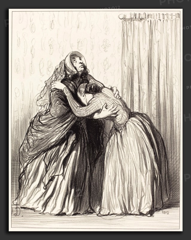 Honoré Daumier (French, 1808 - 1879), Oui, ma chÃ¨re, mon mari a ravalé ma dignité, 1849, lithograph