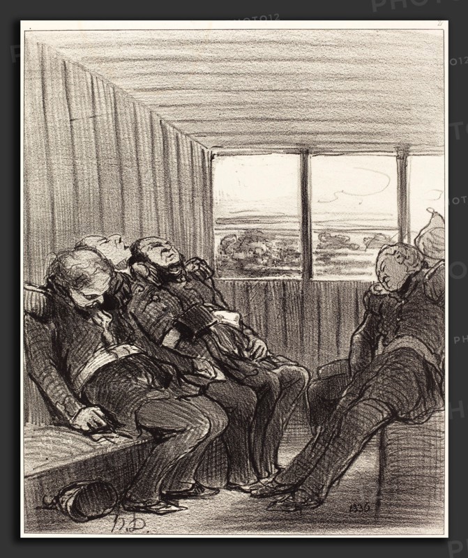 Honoré Daumier (French, 1808 - 1879), Le Voyage en chemin de fer, 1848, lithograph
