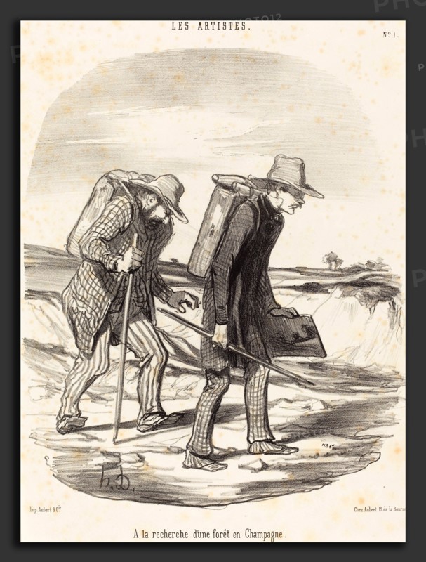 Honoré Daumier (French, 1808 - 1879), A la recherche d'une forÃªt en Champagne (In Search of a Forest in Champagne), 1847, lithograph on wove paper