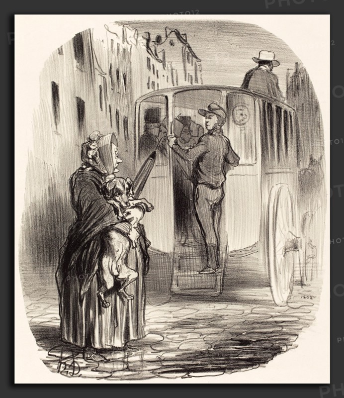 Honoré Daumier (French, 1808 - 1879), Désolé, citoyenne je ne reÃ§ois pas de chiens, 1848, lithograph