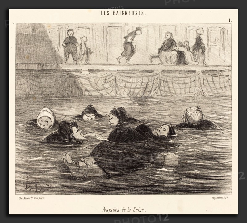 Honoré Daumier (French, 1808 - 1879), Nayades de la Seine (Sea Nymphs of the Seine), 1847, lithograph on wove paper