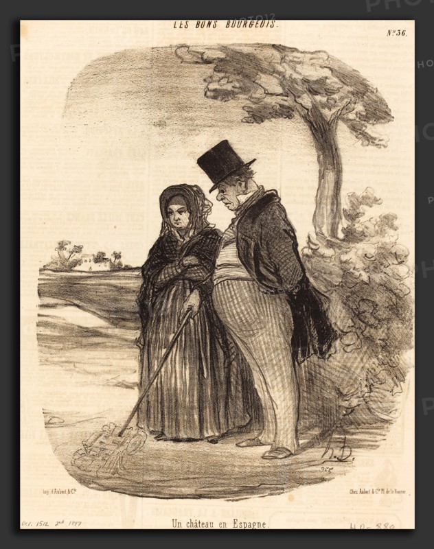 Honoré Daumier (French, 1808 - 1879), Un Chateau en Espagne, 1847, lithograph on newsprint