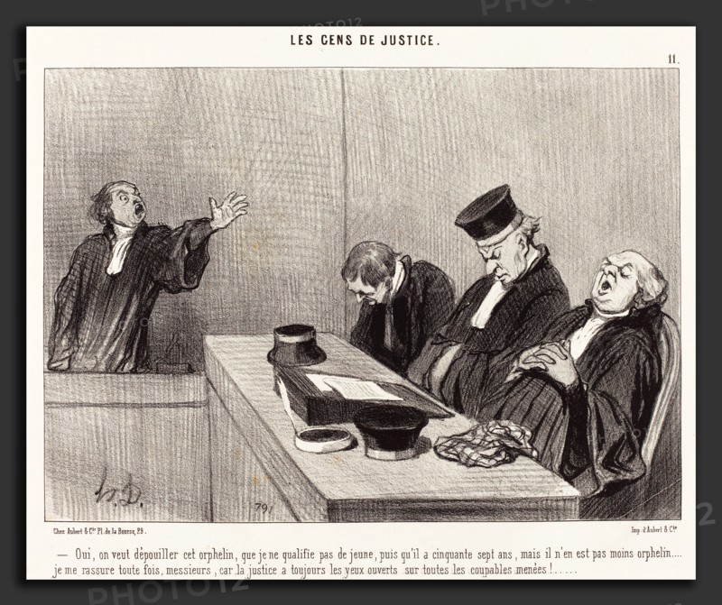 Honoré Daumier (French, 1808 - 1879), Oui, on veut dépouiller cet orphelin, 1845, lithograph