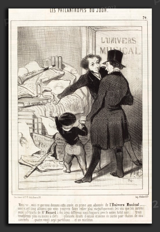 Honoré Daumier (French, 1808 - 1879), Monsieur voici ce que nous donnons en prime, 1845, lithograph