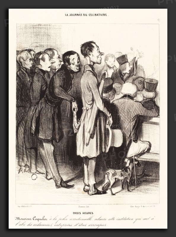 Honoré Daumier (French, 1808 - 1879), Trois heures, 1839, crayon lithograph in black on wove paper
