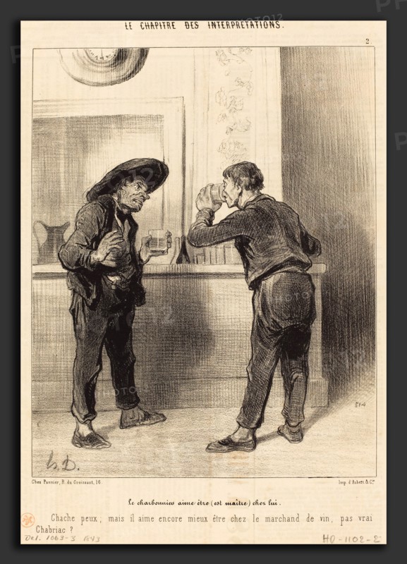 Honoré Daumier (French, 1808 - 1879), Le Charbonnier aime Ãªtre (est maitre), 1843, lithograph on newsprint