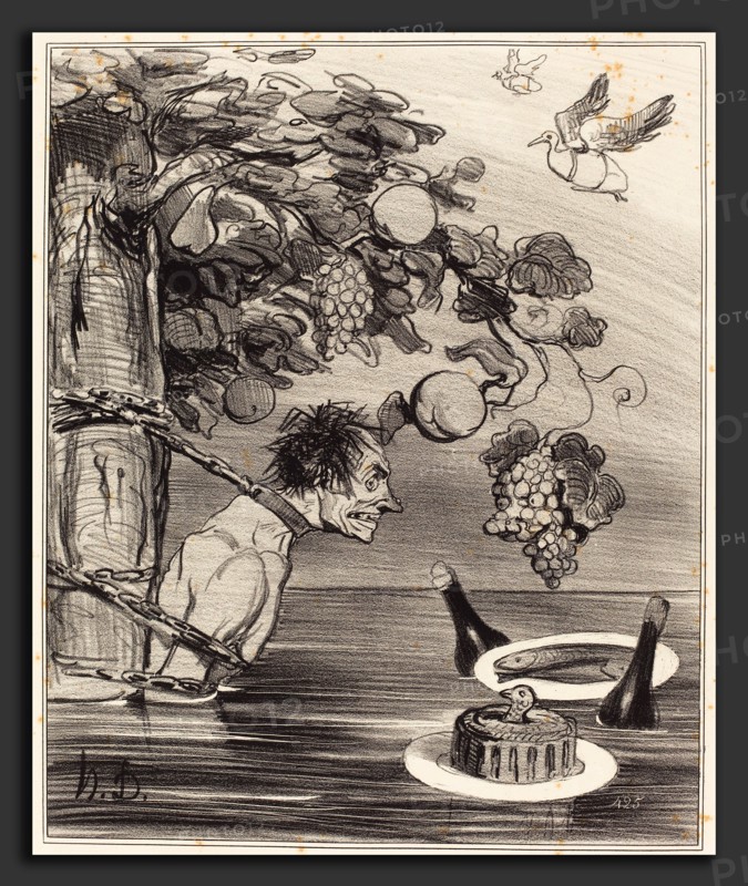 Honoré Daumier (French, 1808 - 1879), Le Supplice de Tantale, 1842, lithograph