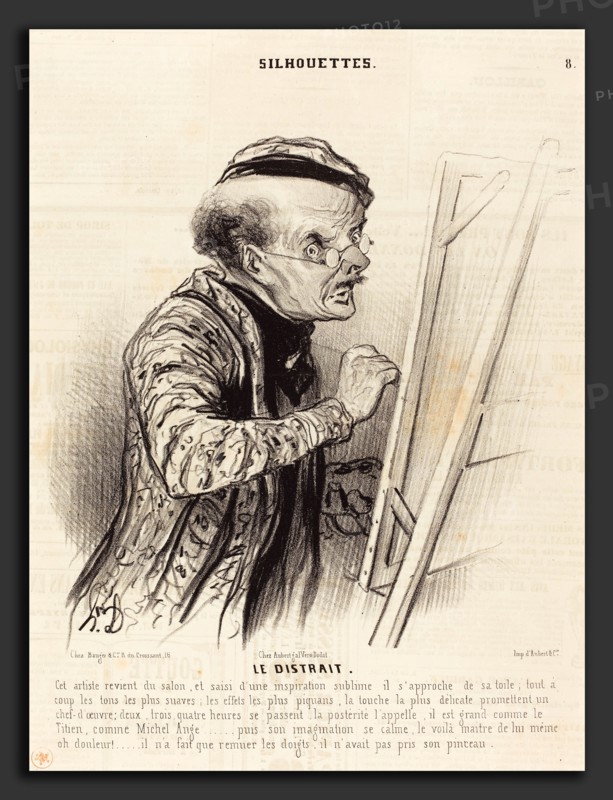 Honoré Daumier (French, 1808 - 1879), Le Distrait, 1841, lithograph on newsprint