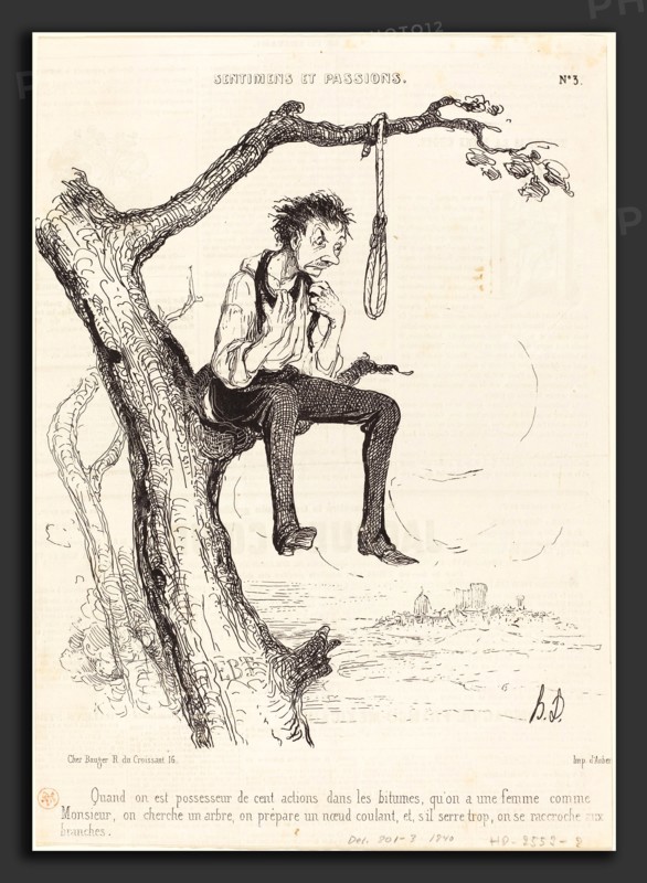 Honoré Daumier (French, 1808 - 1879), Quand on est possesseur de cent actions, 1840, lithograph on newsprint