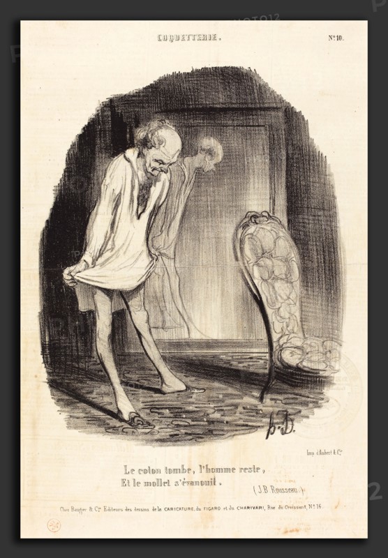 Honoré Daumier (French, 1808 - 1879), Le coton tombe, l'homme reste, 1840, lithograph