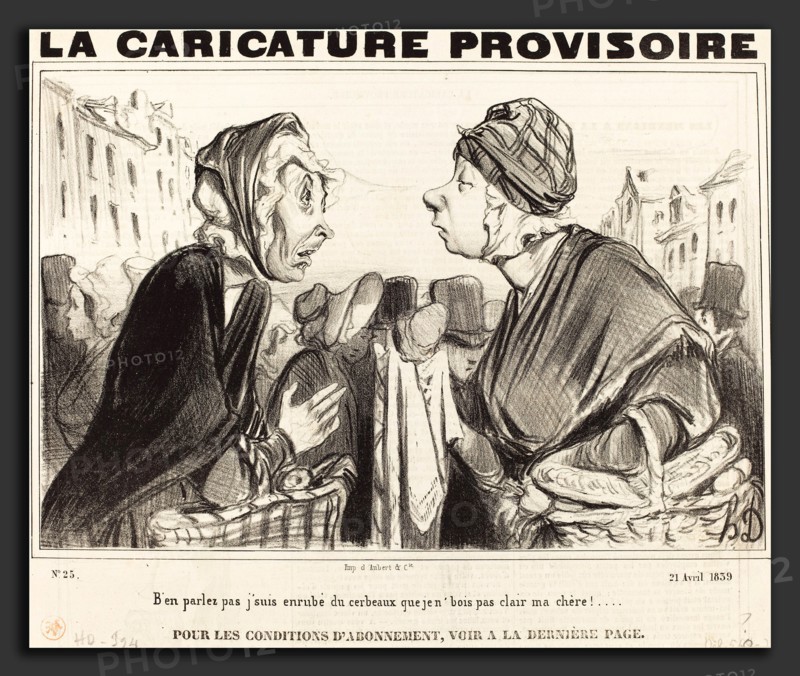 Honoré Daumier (French, 1808 - 1879), B'en parlez pas j'suis enrubé du cerbeaux, 1839, lithograph on newsprint