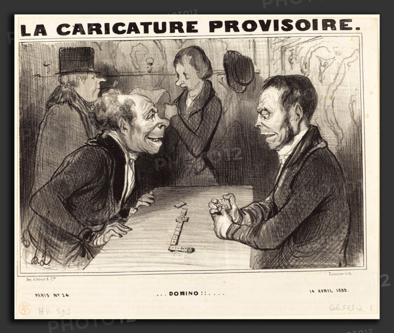 Honoré Daumier (French, 1808 - 1879), Domino!!, 1839, lithograph on newsprint