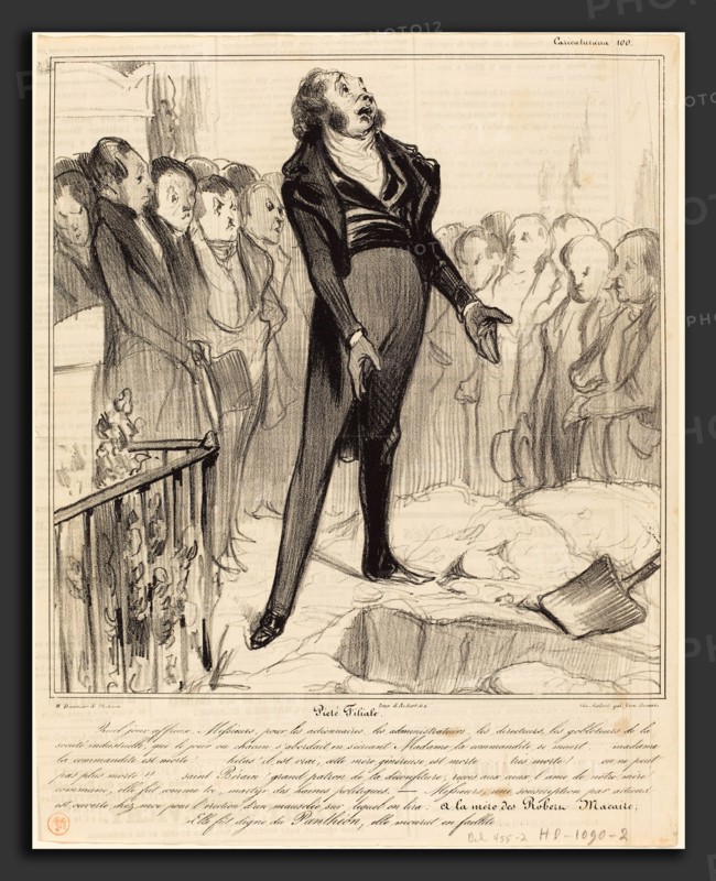 Honoré Daumier (French, 1808 - 1879), Piétié Filiale, 1838, lithograph on newsprint