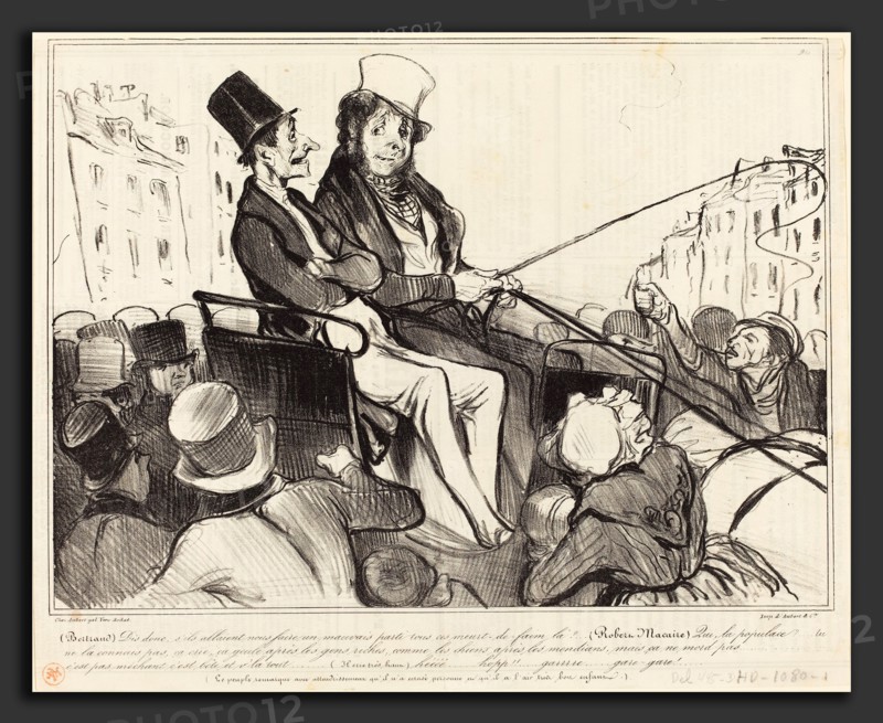 Honoré Daumier (French, 1808 - 1879), Bertrand, dis donc, s'ils allaient nous faire, 1838, lithograph on newsprint