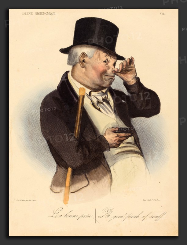 Honoré Daumier (French, 1808 - 1879), La bonne prise, 1836, hand-colored lithograph