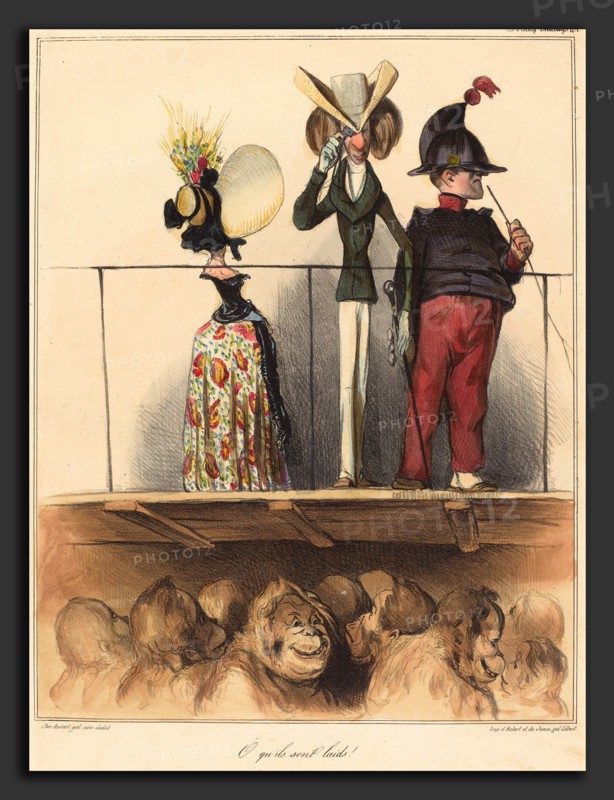 Honoré Daumier (French, 1808 - 1879), O qu'ils sont laids!, 1836, hand-colored lithograph