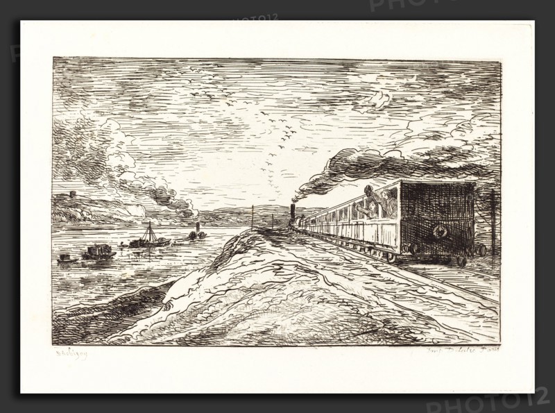 Charles-FranÃ§ois Daubigny (French, 1817 - 1878), The Departure (Le Depart), 1862, etching