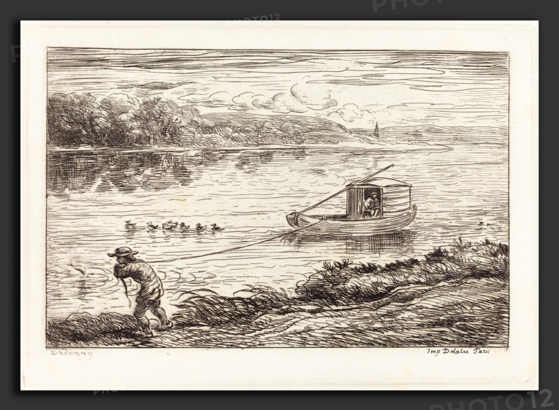 Charles-FranÃ§ois Daubigny (French, 1817 - 1878), Cabin Boy Pulling the Rope (Le Mousse tirant le cordeau), 1862, etching