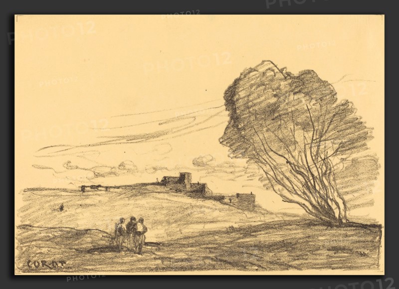 Jean-Baptiste-Camille Corot (French, 1796 - 1875), The Isolated Fort (Le Fort detache), 1874, lithograph
