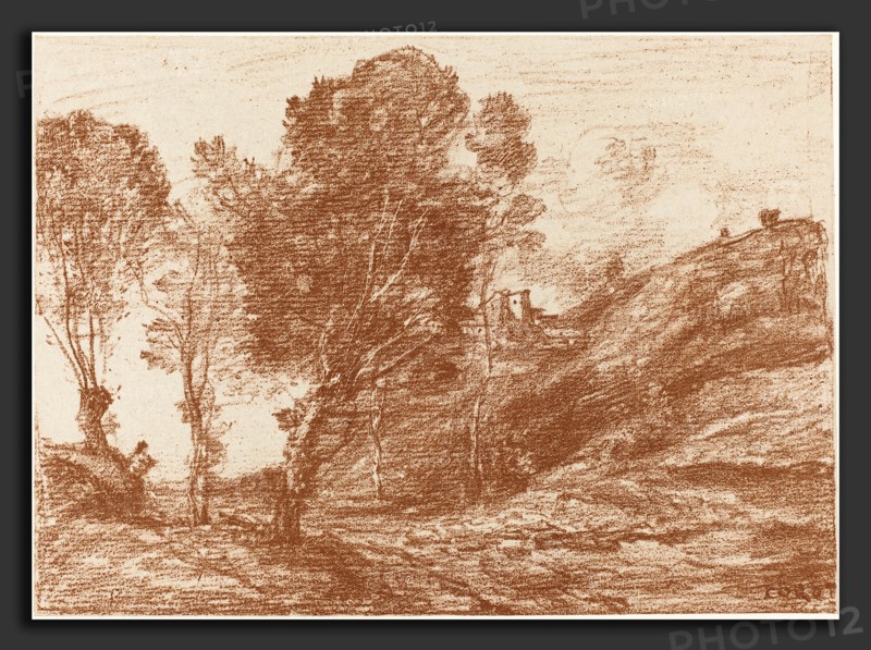 Jean-Baptiste-Camille Corot (French, 1796 - 1875), Souvenir of Italy (Souvenir d'Italie), 1871, lithograph