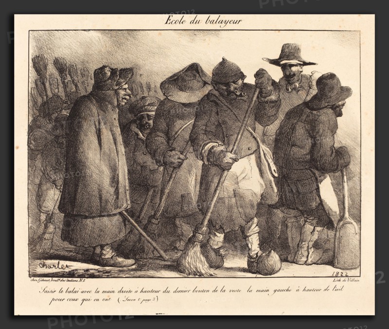 Nicolas-Toussaint Charlet (French, 1792 - 1845), Ecole du balayeur, 1822, lithograph