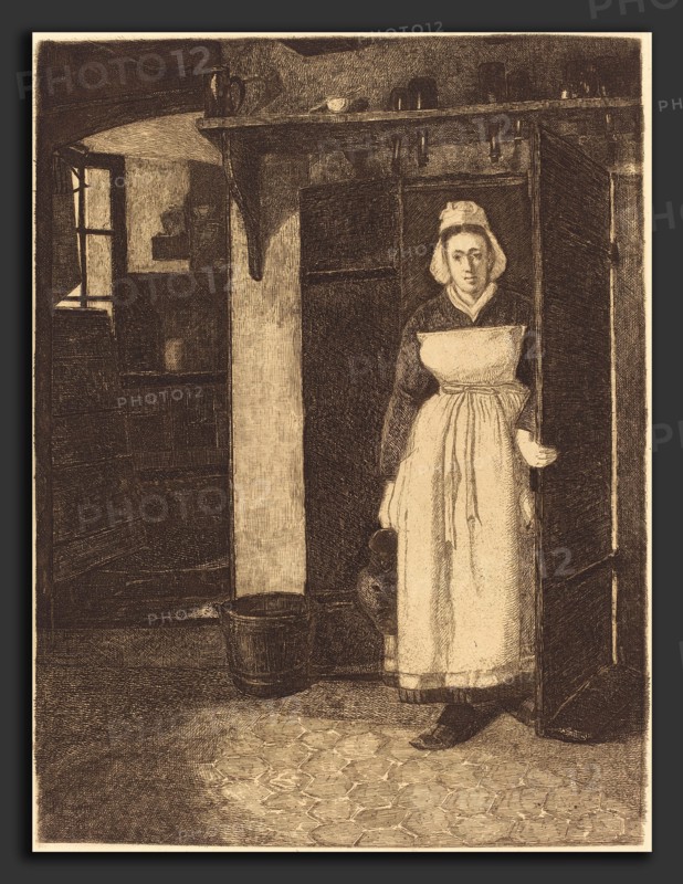 FranÃ§ois Bonvin (French, 1817 - 1887), The Basement Door (La Sortie de Cave), 1871, etching on laid paper