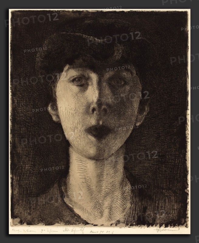 Albert Besnard, Queen Elisabeth of Belgium (La Reine Ãâlisabeth de Belgique), French, 1849 - 1934, 1917, etching and aquatint in brown-black on laid paper