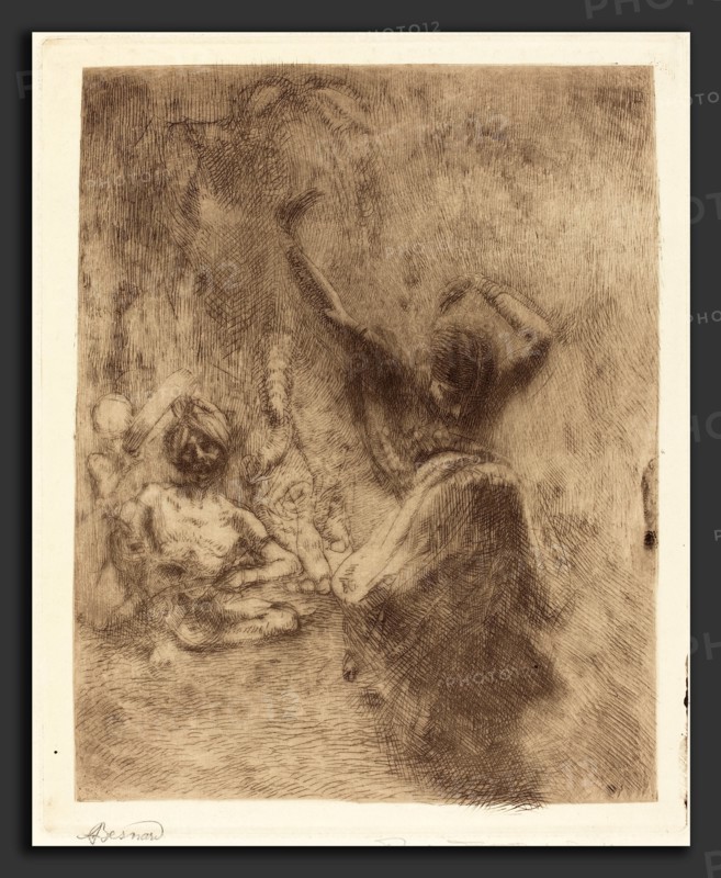 Albert Besnard, The Dancer of Tanjore (La bayadÃ¨re de Tanjore), French, 1849 - 1934, 1914, etching in brown-red with plate tone on wove paper