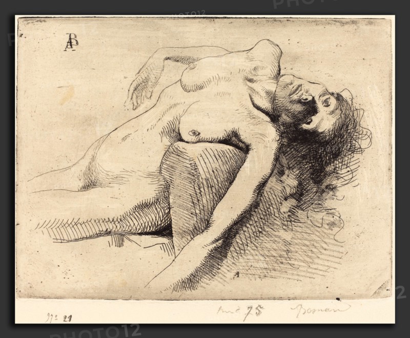 Albert Besnard (French, 1849 - 1934), Dying Woman (La Mourante), 1885, etching and roulette in black on wove paper