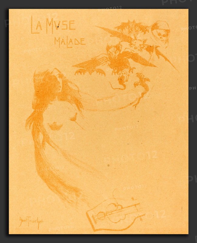 Abel-Truchet, La Muse malade, French, 1857 - 1919, c. 1900, lithograph in brown on light brown wove paper