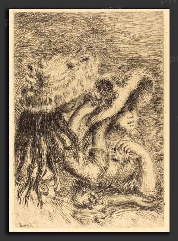 Auguste Renoir (French, 1841 - 1919), The Hat Pin (Le chapeau epingle), 1894, drypoint