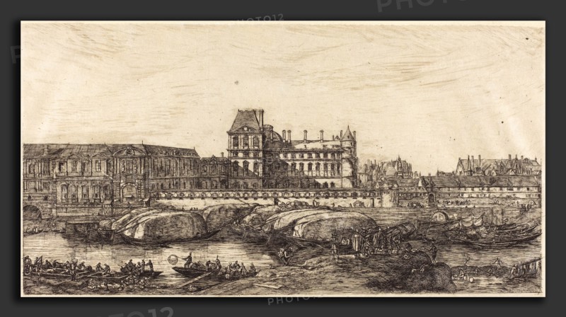 Charles Meryon (French, 1821 - 1868), L'ancien Louvre d'aprÃ¨s une peinture de Zeeman, 1651 (The Old Louvre, from a Painting by Zeeman, 1651), 1866, etching
