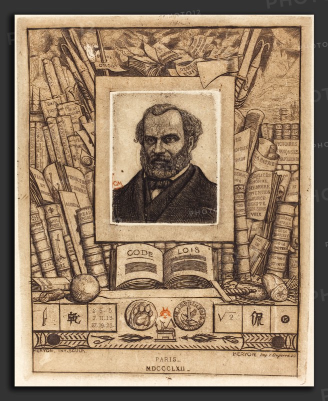 Charles Meryon (French, 1821 - 1868), Armand Guéraud, 1862, etching with engraving, printed from 2 plates