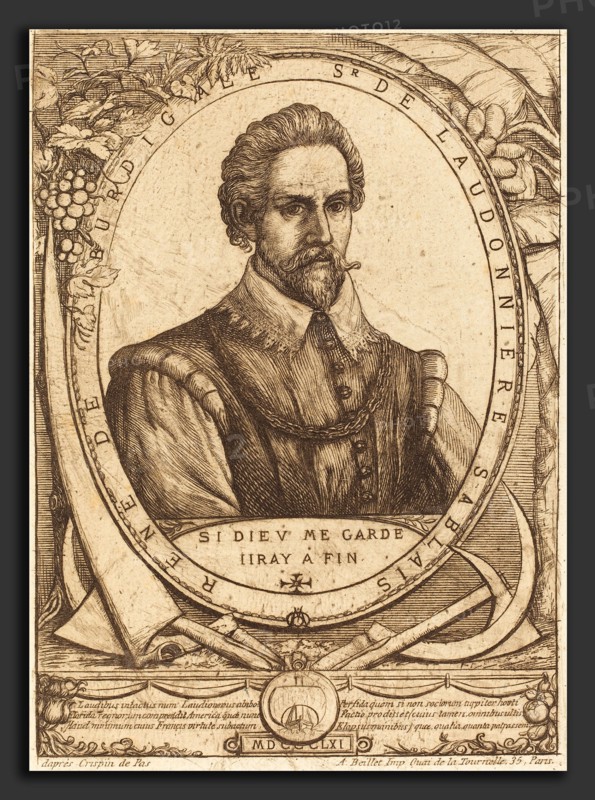 Charles Meryon after Crispijn de Passe I (French, 1821 - 1868), René LaudonniÃ¨re Sablais (De Burdigale), 1861, etching