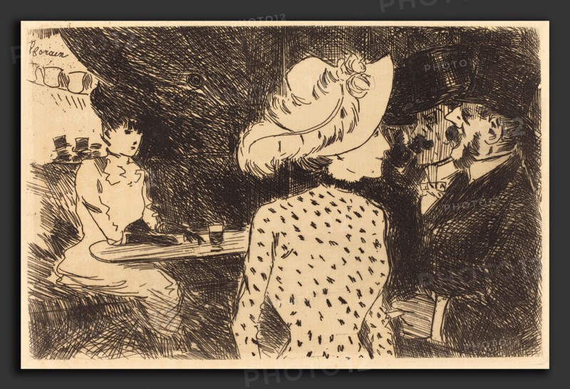 Jean-Louis Forain (French, 1852 - 1931), The Folies Bergere (refused plate, second plate), 1880 and 1886, etching