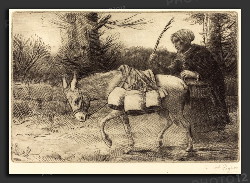 Alphonse Legros, Milkmaid of Boulogne, 3rd plate (Laitiere a Boulogne), French, 1837 - 1911, etching