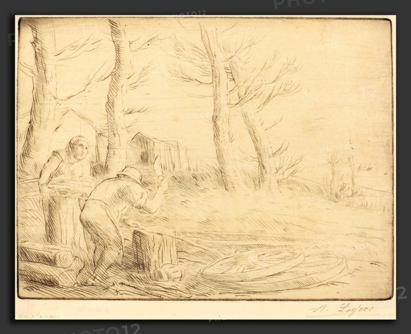 Alphonse Legros, Wheelwright (Un charron), French, 1837 - 1911, drypoint
