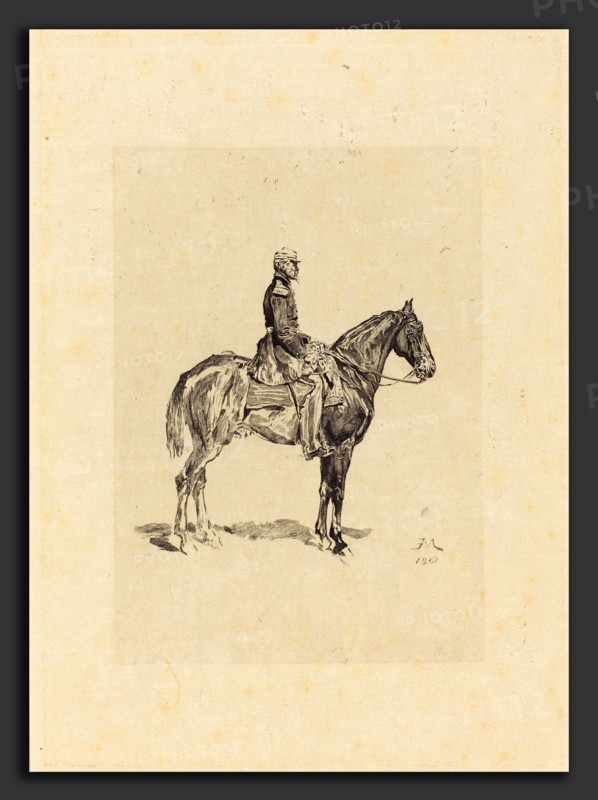 Frederic-Auguste La Guillermie after Jean-Louis-Ernest Meissonier (French, 1841 - 1934), Horseman, 1861, etching