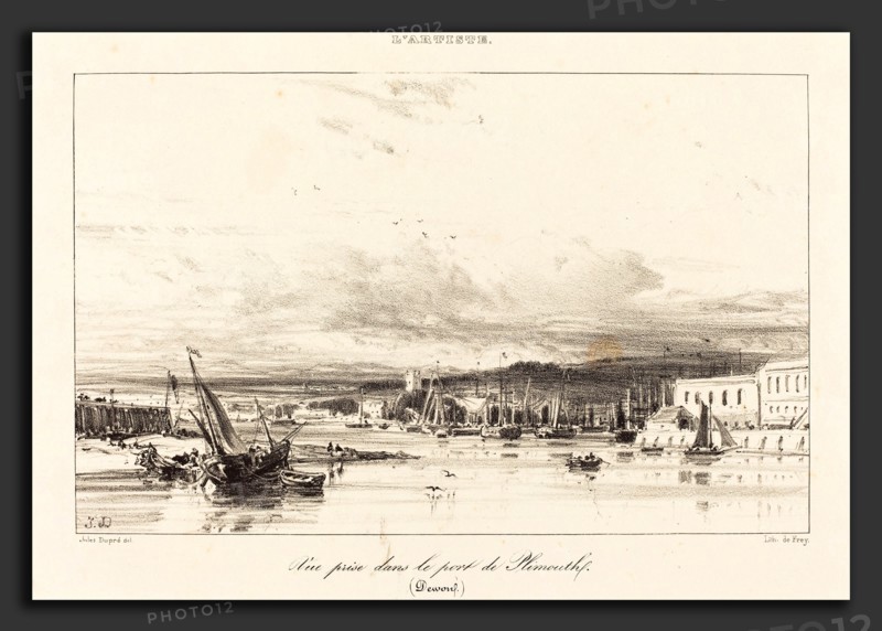 Jules Dupré (French, 1811 - 1889), View in Plymouth Port (Vue prise dans le port de Plymouth), 1836, lithograph